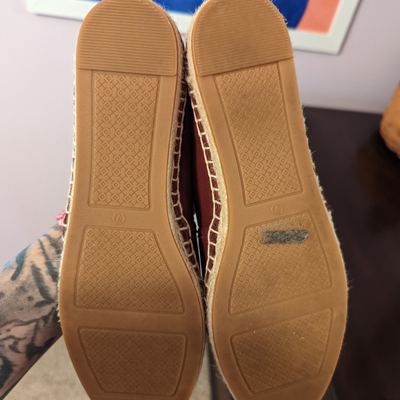 New Tory Burch Perforated Logo Espadrille Red Agate Leather 7 - Picture 5 of 5